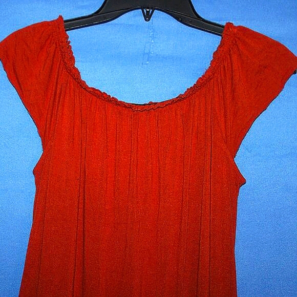 Excuse Me I Have To Go Be Awesome Rust Off-Shoulder Maxi Dress - Women's Size S - Picture 1 of 7